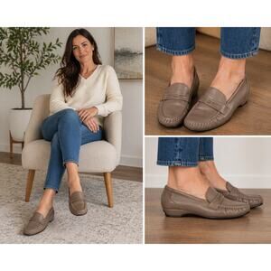 SAS Easier Loafers 7M Tripad Comfort Leather Mocha Beige Slip On Shoes USA